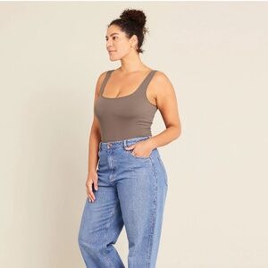 Boody Bamboo Ribbed Square Neck Bodysuit